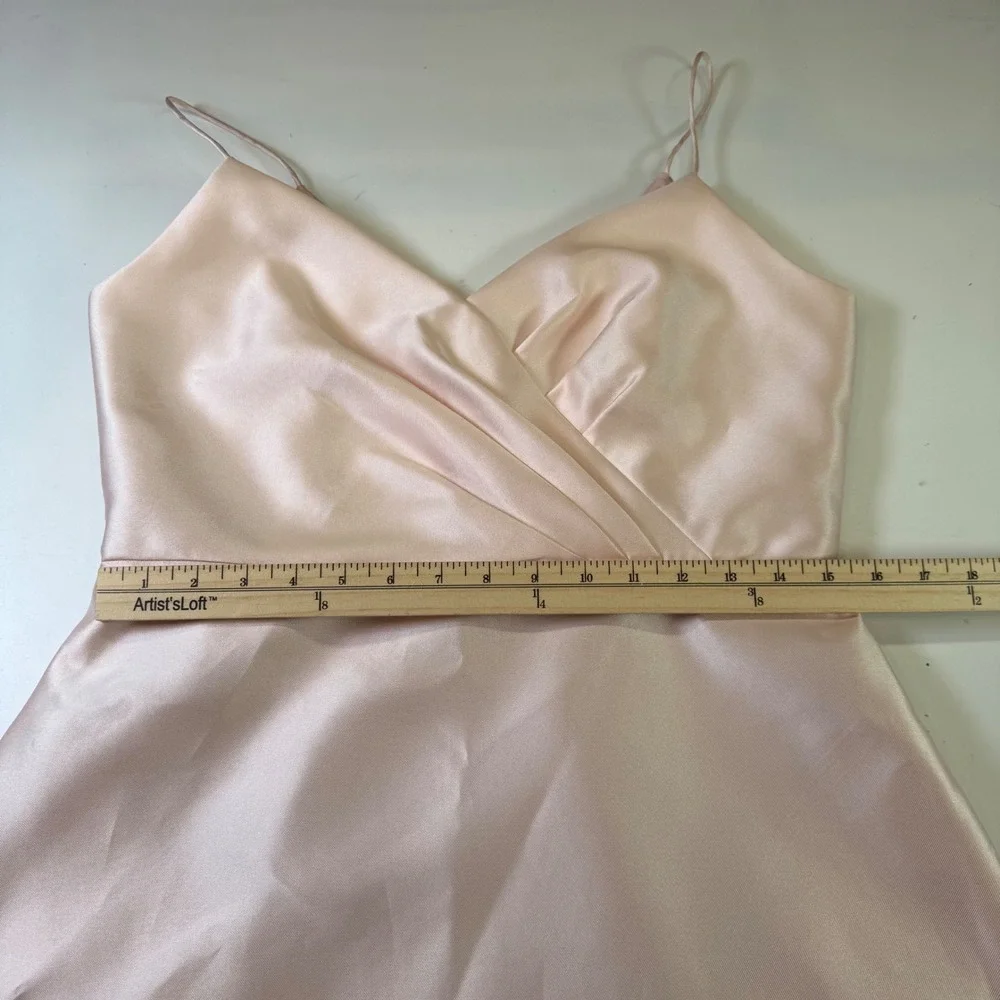 ALFRED SUNG Long Evening Gown Formal Cocktail Bridesmaid Dress Blush‎ Size 12 - Picture 7 of 9